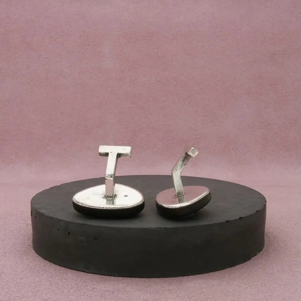 sterling silver vintage high quality danish viking ship wood cufflinks